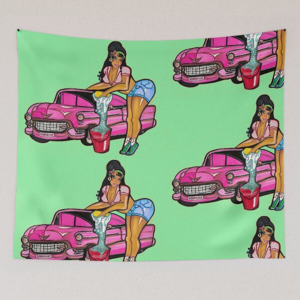 Item preview, Pink Cadillac in Carwash designed and sold by MGB&KaroGaiaArt.