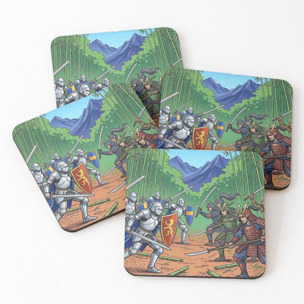 Item preview, Knights vs Samurai – Epic East Meets West Battle Illustration designed and sold by iamhewho.