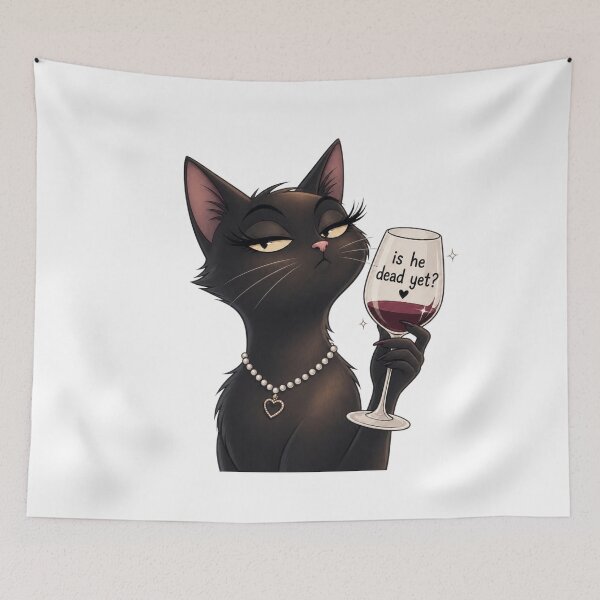 Item preview, Sassy Black Cat With Wine Glass designed and sold by BWAYZ.