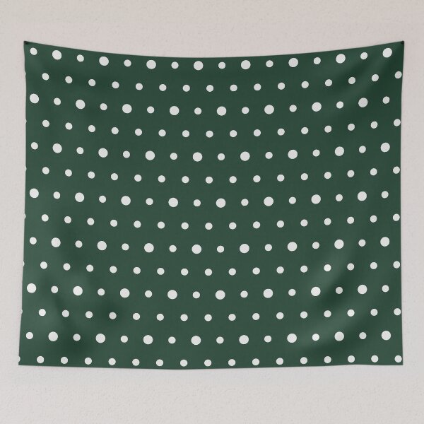 Item preview, Forest Green And White Polka Dot Pattern designed and sold by pattern-archive.