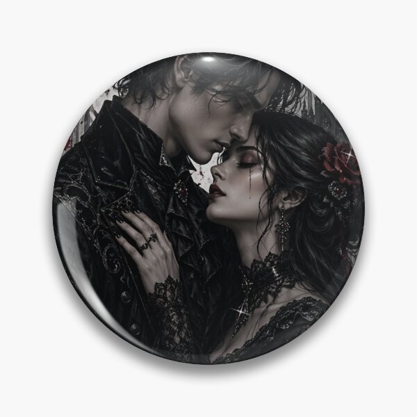 Item preview, Dark Gothic Love Couple – Romantic Vampire Aesthetic – Gothic Roses Heart designed and sold by cabinet-occulte.