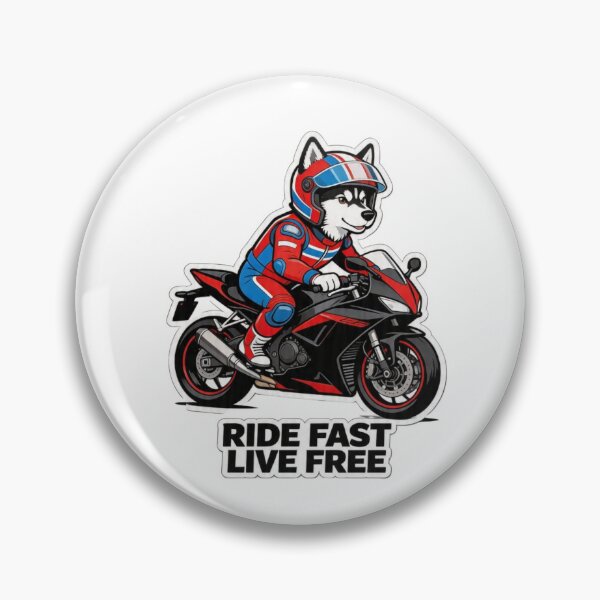 Item preview, Husky Racer Ride Fast Live Free-Cute Motorcycle Dog Sticker Design  designed and sold by carestazafeli.