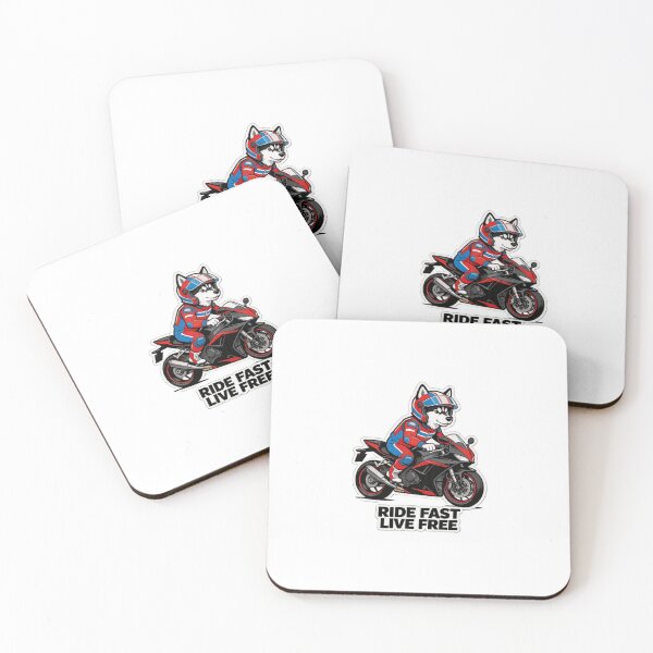 Item preview, Husky Racer Ride Fast Live Free-Cute Motorcycle Dog Sticker Design  designed and sold by carestazafeli.