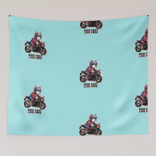 Item preview, Husky Racer Ride Fast Live Free-Cute Motorcycle Dog Sticker Design  designed and sold by carestazafeli.