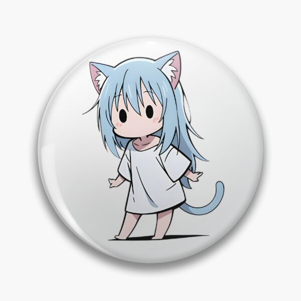 Item preview, Kawaii Chibi Cat Girl Blue Hair Neko Anime Cute Cartoon Waifu Sticker Design designed and sold by Dyan4.