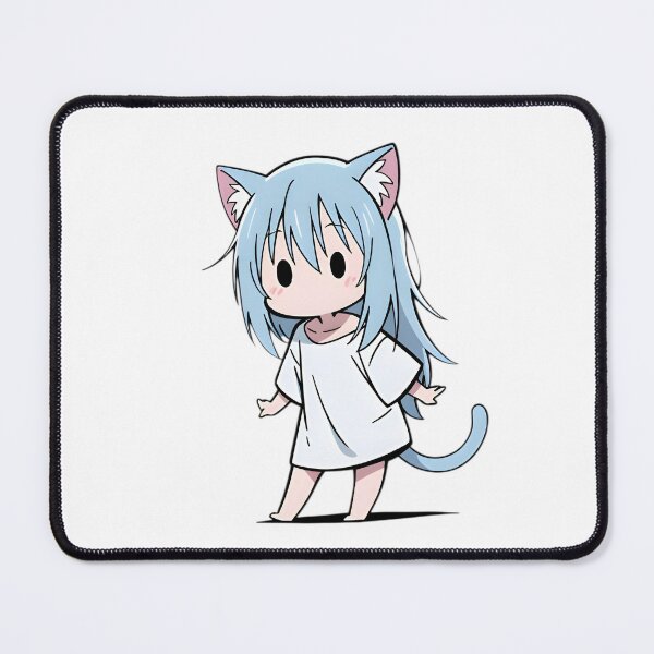 Item preview, Kawaii Chibi Cat Girl Blue Hair Neko Anime Cute Cartoon Waifu Sticker Design designed and sold by Dyan4.