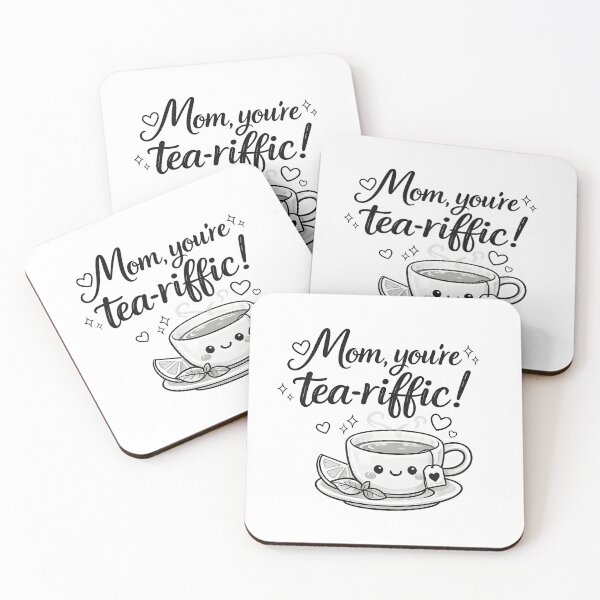 Item preview, Mom You’re Tea-riffic – Black & White Cute Tea Pun Design | Funny Mother’s Day Gift designed and sold by MarJul.