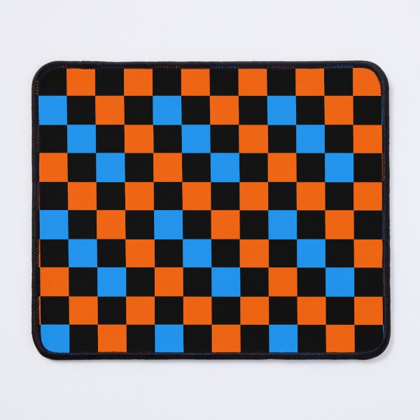 Item preview, Orange Black Blue Checkered Design designed and sold by PatternTitan.