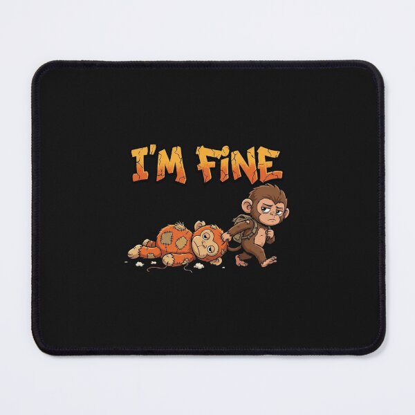 Item preview, I'm Fine Grumpy Monkey Cartoon Design designed and sold by thanguy252.