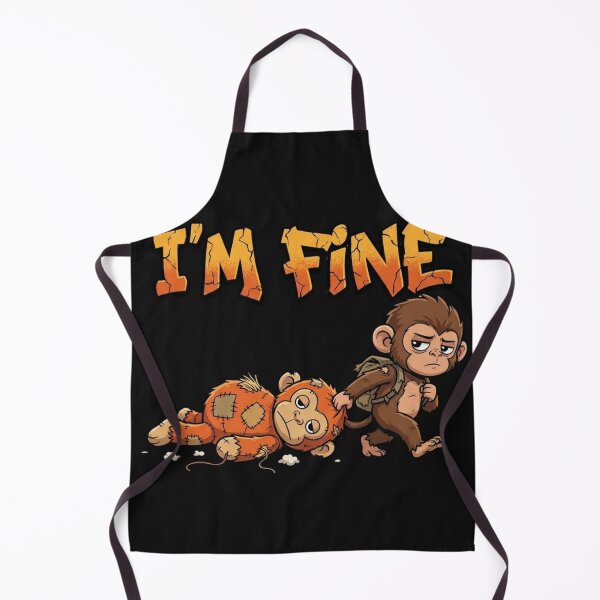 Item preview, I'm Fine Grumpy Monkey Cartoon Design designed and sold by thanguy252.