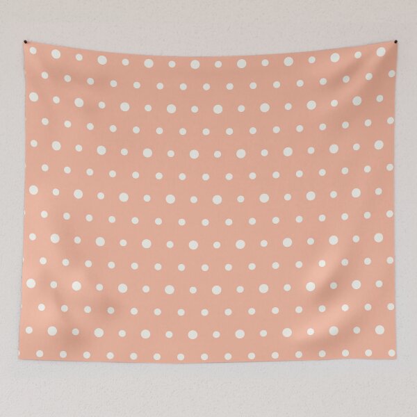 Item preview, Peach And White Polka Dot Pattern designed and sold by pattern-archive.