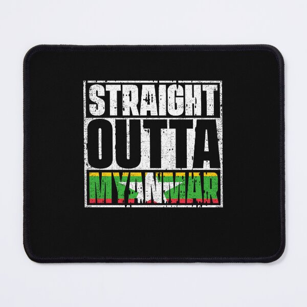 Item preview, Straight Outta Myanmar Flag designed and sold by CosmoKitsch.