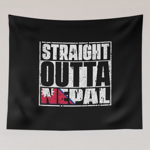 Item preview, Straight Outta Nepal Flag designed and sold by CosmoKitsch.