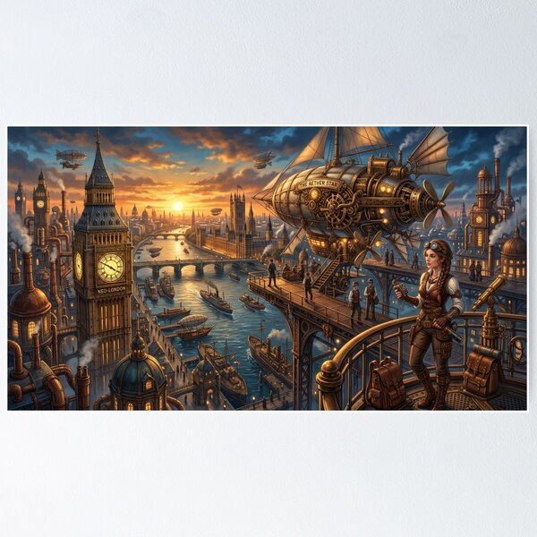 Item preview, Neo-London Airship Harbor & Steampunk Adventurer designed and sold by Vyxorea.