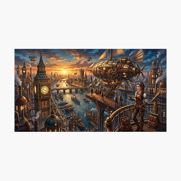 Item preview, Neo-London Airship Harbor & Steampunk Adventurer designed and sold by Vyxorea.
