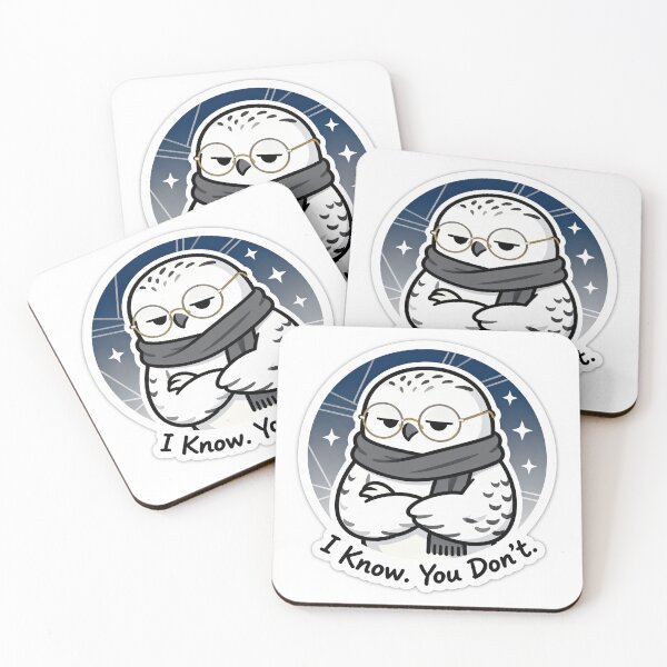 Item preview, Cool Snowy Owl Sticker I Know You Don't 3 designed and sold by HealthyEnvy.