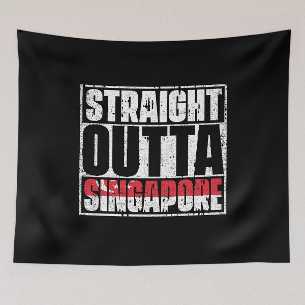 Item preview, Straight Outta Singapore Flag designed and sold by CosmoKitsch.