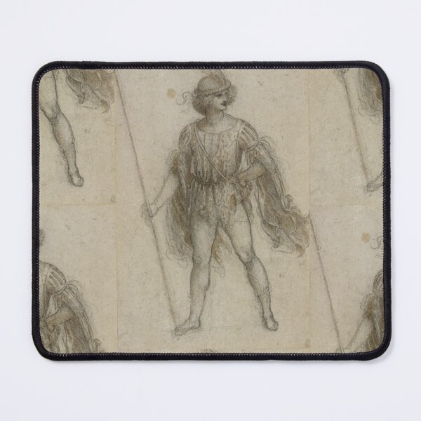 Item preview, A Masquerader As a Lansquenet by Leonardo da Vinci: Renaissance figure study poster designed and sold by artofuniverse.