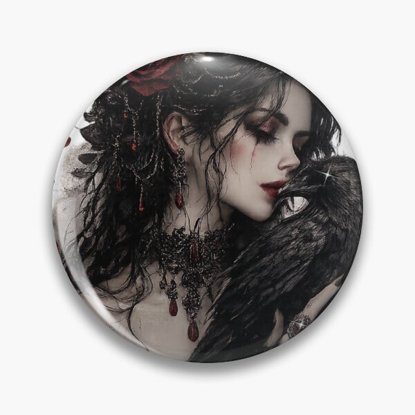 Item preview, Gothic Woman and Raven designed and sold by cabinet-occulte.