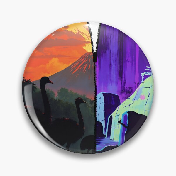 Item preview, Eons Apart: Prehistoric Sunset and Cyberpunk Portal designed and sold by Daniela`s shop.