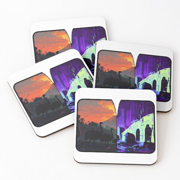 Item preview, Eons Apart: Prehistoric Sunset and Cyberpunk Portal designed and sold by Daniela`s shop.