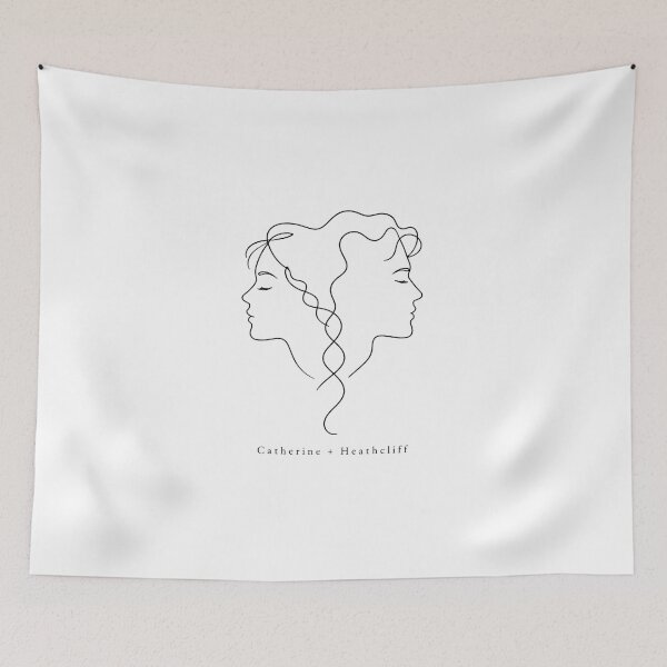 Item preview, Catherine And Heathcliff Wuthering Heights Line Art designed and sold by Fenay Designs.