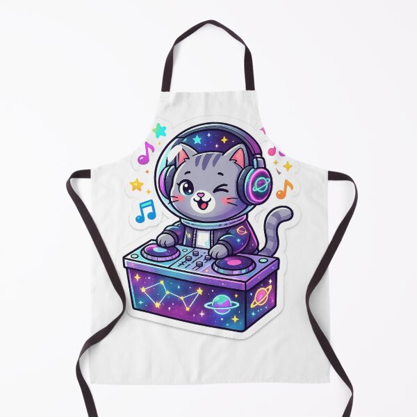 Item preview, Cute Galaxy DJ Cat Illustration designed and sold by bhaveshsticker.