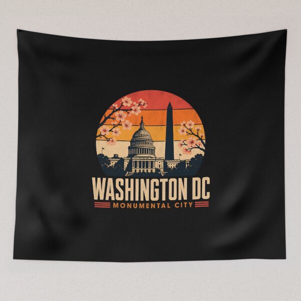 Item preview, Washington DC Monumental City Retro Sunset designed and sold by Fenay Designs.