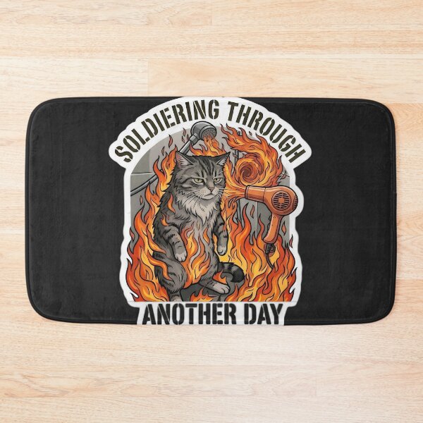 Item preview, Discord meme flamed cat : Soldiering through another day reltable graphic  designed and sold by Tumblerina.