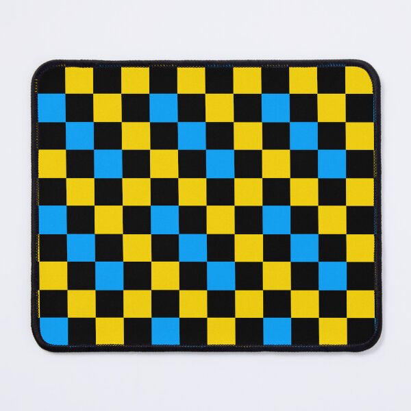 Item preview, Yellow Black Blue Checkered Design designed and sold by PatternTitan.