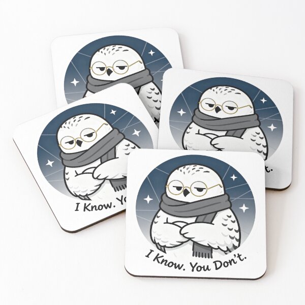 Item preview, Cool Snowy Owl Sticker I Know You Don't 5 designed and sold by HealthyEnvy.