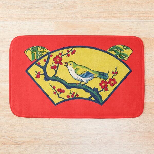 Item preview, Japanese White-eye (Mejiro) & Plum Blossoms designed and sold by Corinne Alexa Jackson.