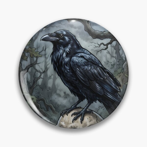 Item preview, Raven Corvus Corax Gothic Skull Moon Night designed and sold by RubisLeaf.