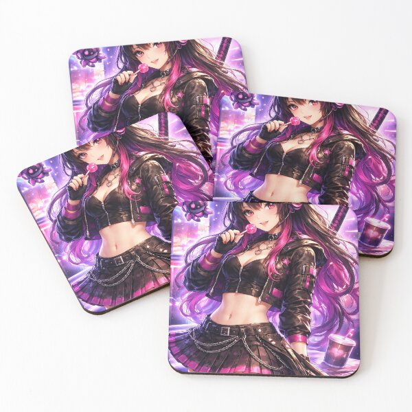 Item preview,  Neon Cyberpunk Catgirl Anime Girl Lollipop Aesthetic designed and sold by AnimDream .