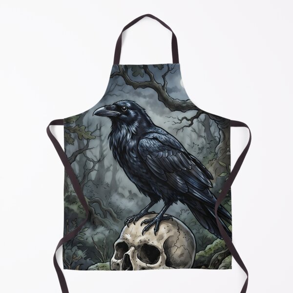 Item preview, Raven Corvus Corax Gothic Skull Moon Night designed and sold by RubisLeaf.