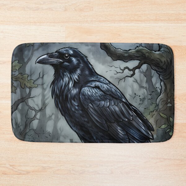 Item preview, Raven Corvus Corax Gothic Skull Moon Night designed and sold by RubisLeaf.