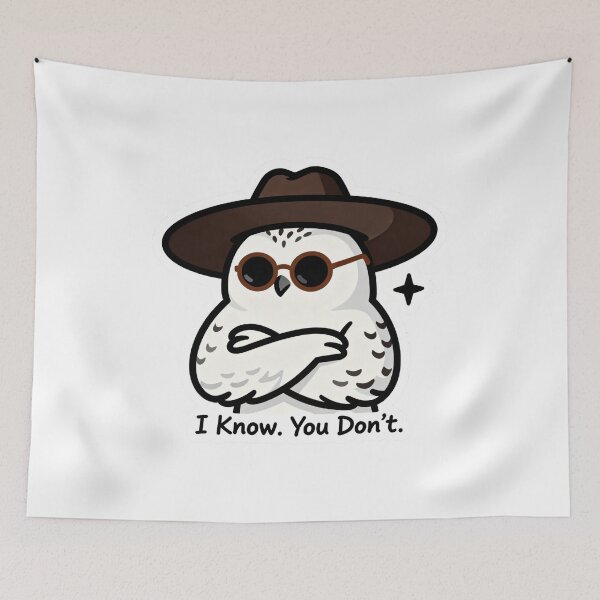 Item preview, Cool Snowy Owl Sticker I Know You Don't 7 designed and sold by HealthyEnvy.