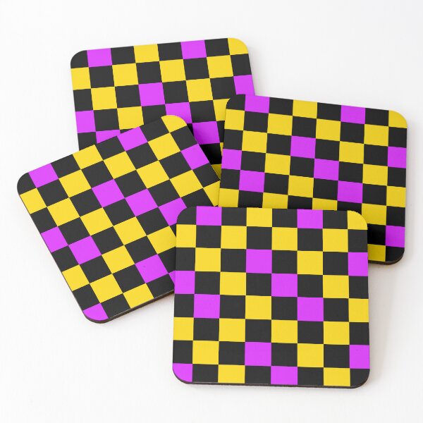 Item preview, Yellow Black Purple Checkered Design  designed and sold by PatternTitan.