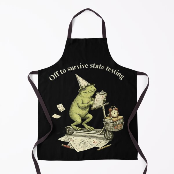 Item preview, Funny Frog Riding Scooter Off To Survive State Testing School Student designed and sold by GalenoHenley.