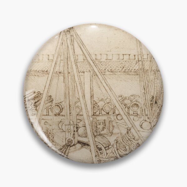Item preview, A Scene in an Arsenal by Leonardo da Vinci: Renaissance engineering study poster designed and sold by artofuniverse.