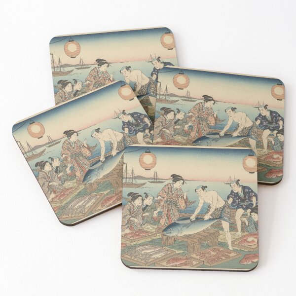 Item preview, Edo Fish Market — Ukiyo-e Japanese Woodblock Art designed and sold by UkiyoExplained.