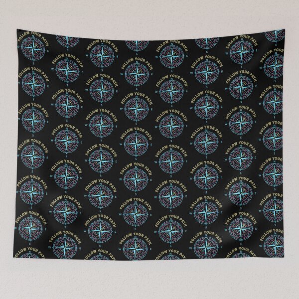 Item preview, Neon Compass Follow Your Path Adventure Line Art designed and sold by PixelQ.
