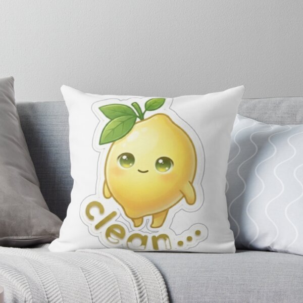 Item preview, Lemon “Clean…” Kawaii Sticker – Fresh Minimal Aesthetic designed and sold by Dakochaaan.