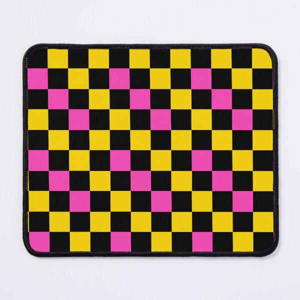 Item preview, Yellow Black Pink Checkered Design designed and sold by PatternTitan.