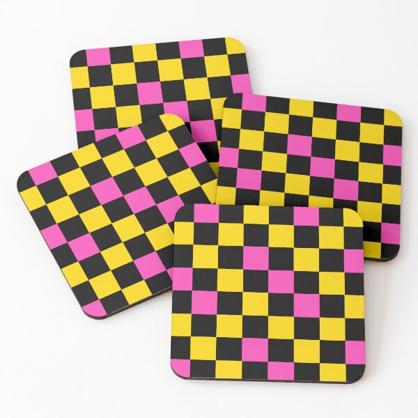 Item preview, Yellow Black Pink Checkered Design  designed and sold by PatternTitan.
