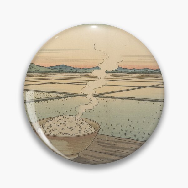 Item preview, Rice Bowl & Paddy at Dawn — Ukiyo-e Japanese Art designed and sold by UkiyoExplained.
