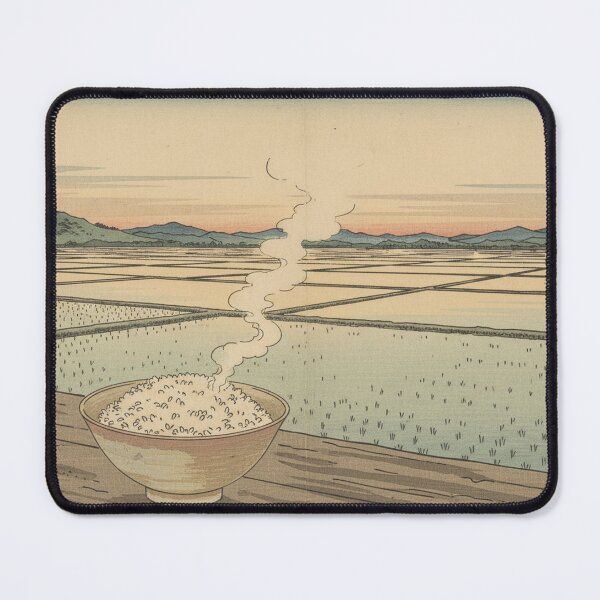Item preview, Rice Bowl & Paddy at Dawn — Ukiyo-e Japanese Art designed and sold by UkiyoExplained.