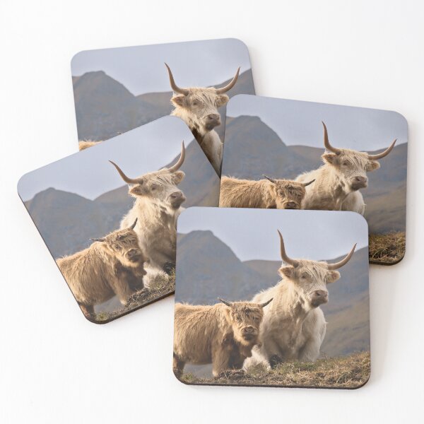 Item preview, Side by Side; Highland Cows in Autumnal Scottish Highlands Setting designed and sold by Cissa King Photography.