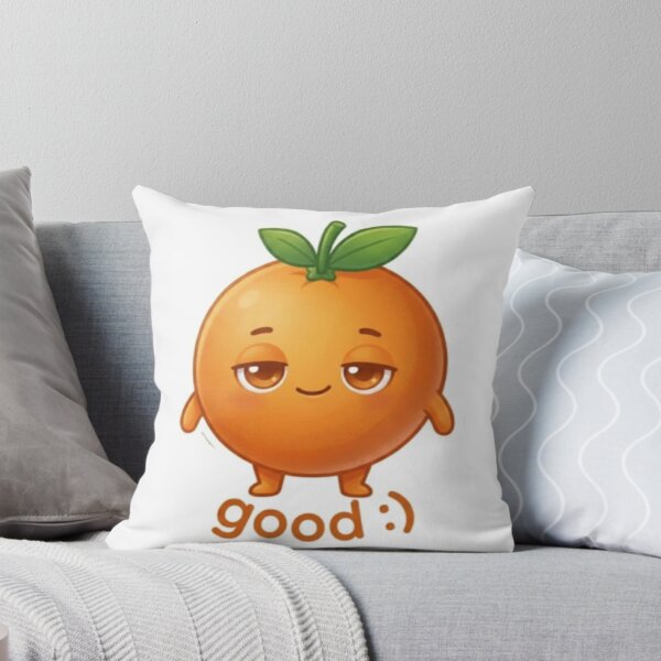 Item preview, Orange “Good :)” Kawaii Sticker – Positive Minimal Mood designed and sold by Dakochaaan.