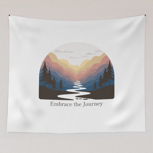Item preview, Minimalist Embrace the Journey Tee - Modern Scenic River Art designed and sold by ArthousePromos.